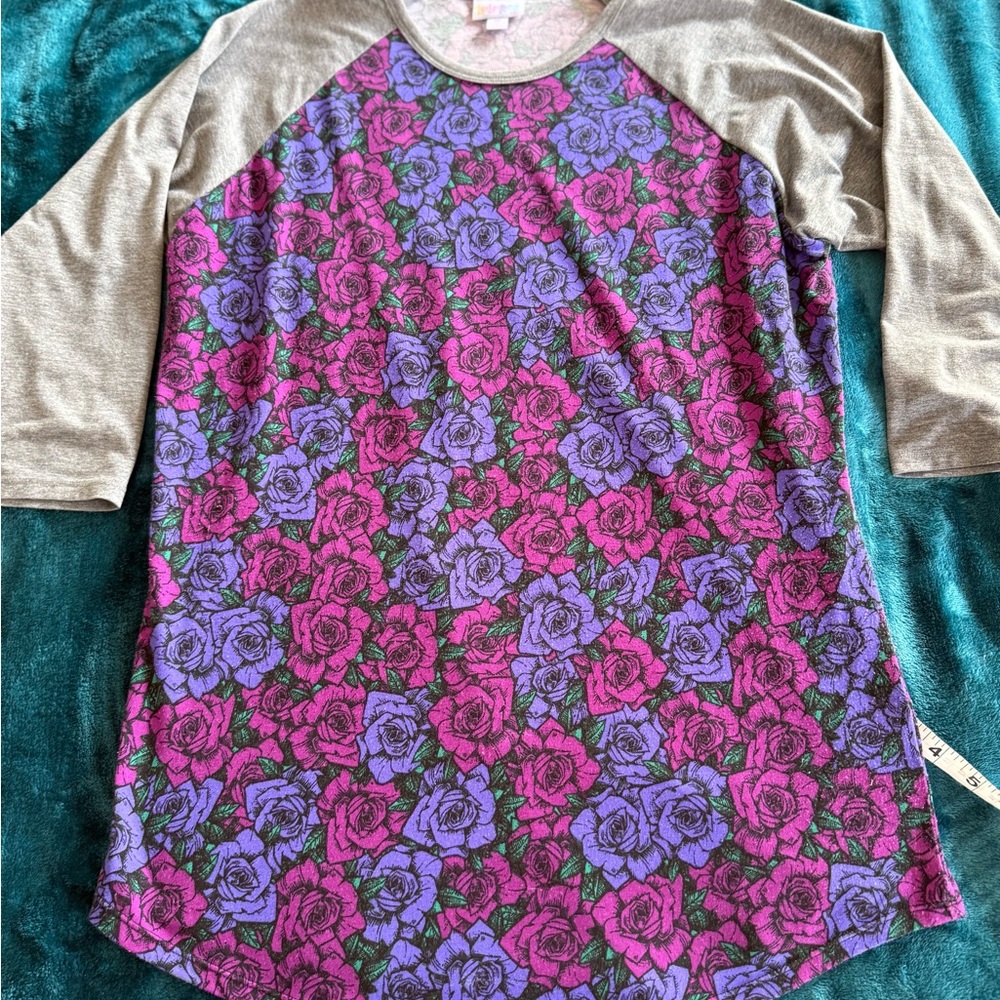 LuLaRoe Rose Pattern Long Sleeve Top